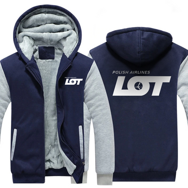 LOT AIRLINES JACKETS FLEECE SWEATSHIRT